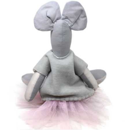kuscheltier ballerina maus mit rosa schleife und ballettröckchen