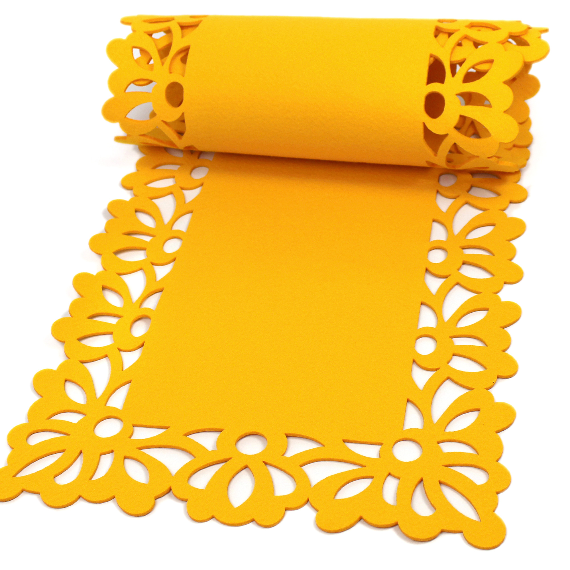 Tischläufer 30 cm breite aus Handmade Gelb | in Filz jarmarkt by