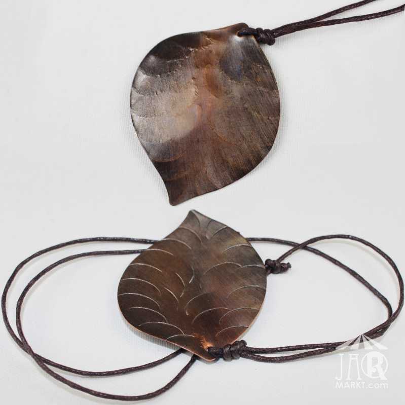 Kupfer Schmuck Anhänger - Blatt
