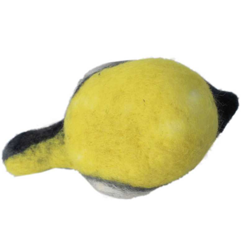 Filzvogel in Gelb / Grau