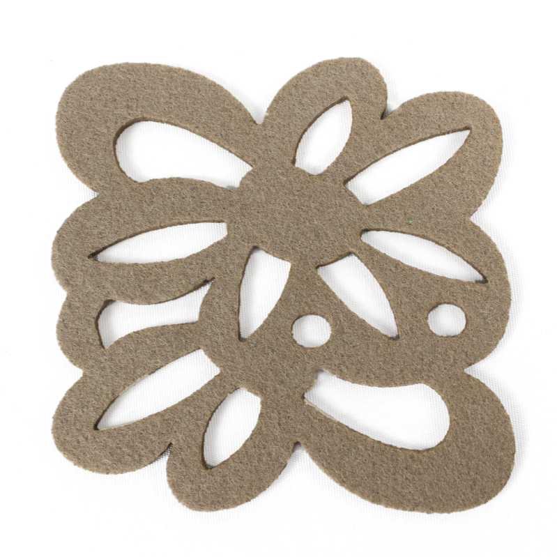 Filzuntersetzer POLA 10 x 10 cm in Beige