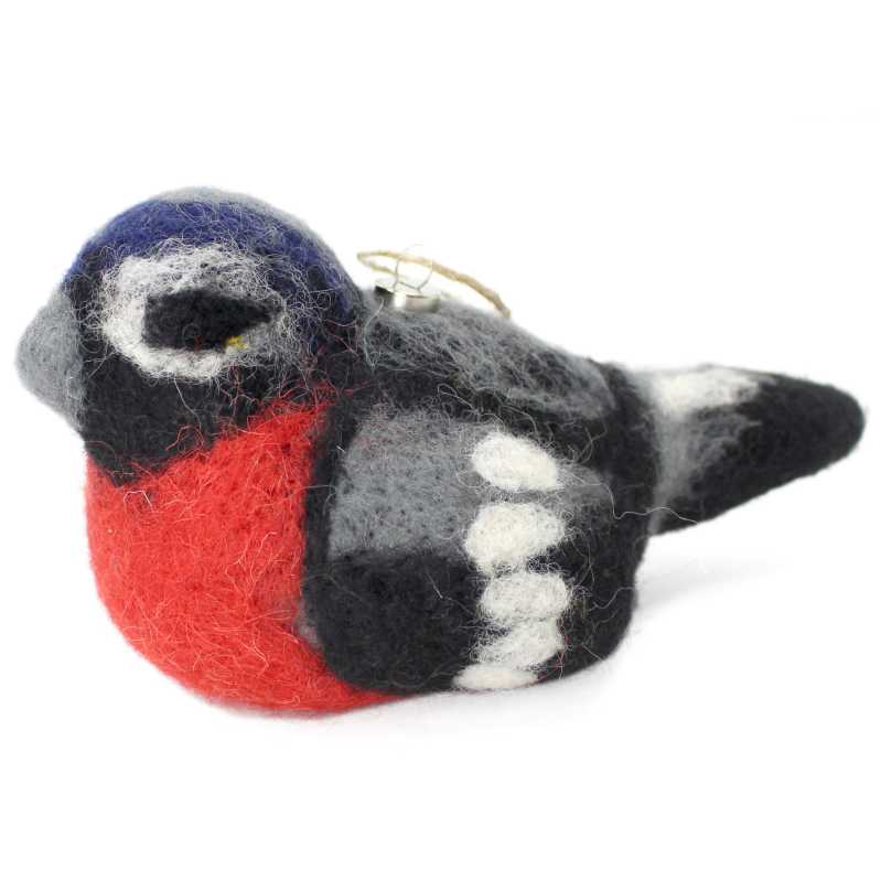 Filzvogel in Rot
