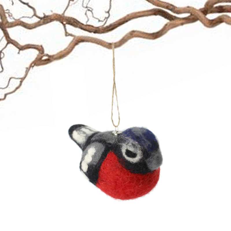 Filzvogel in Gelb / Grün / Grau