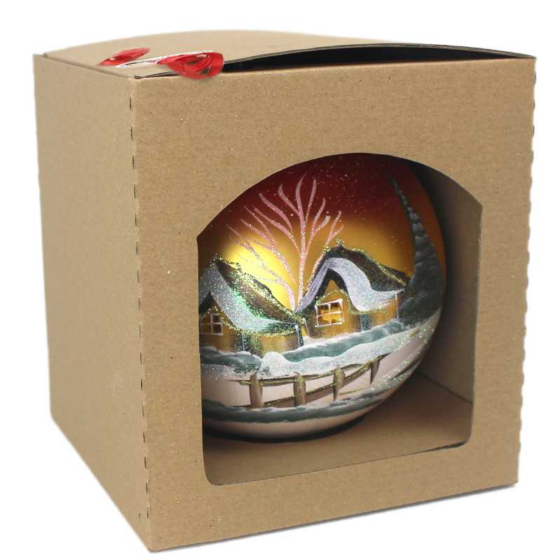 GLASKUGEL Ø-15 in Gold / Rot