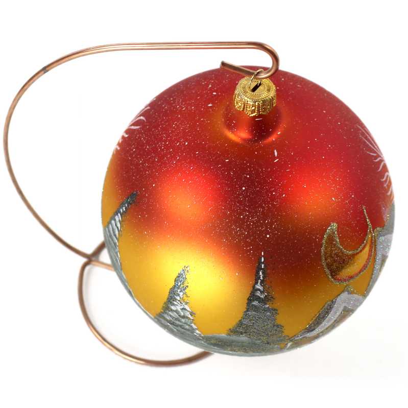 GLASKUGEL Ø-15 in Gold / Rot