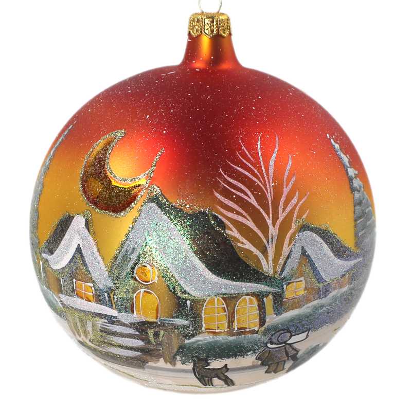 GLASKUGEL Ø-15 in Gold / Rot