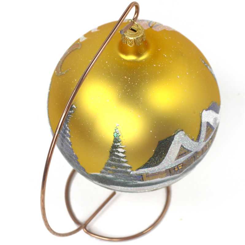 Glaskugel Ø 15 Winterlandschaft in Gold