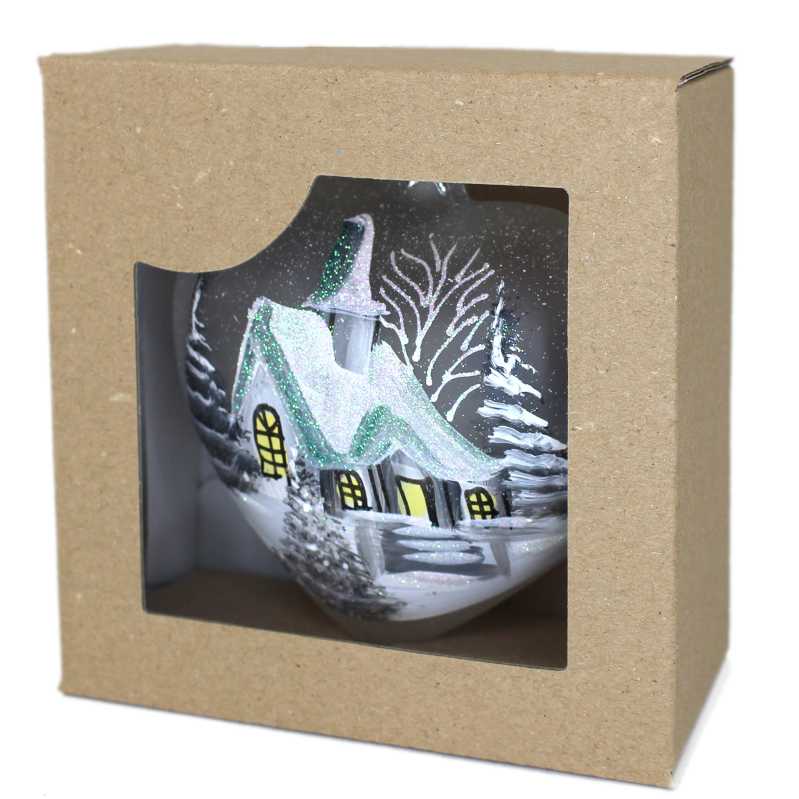 Glasherz Winterlandschaft in Weiß