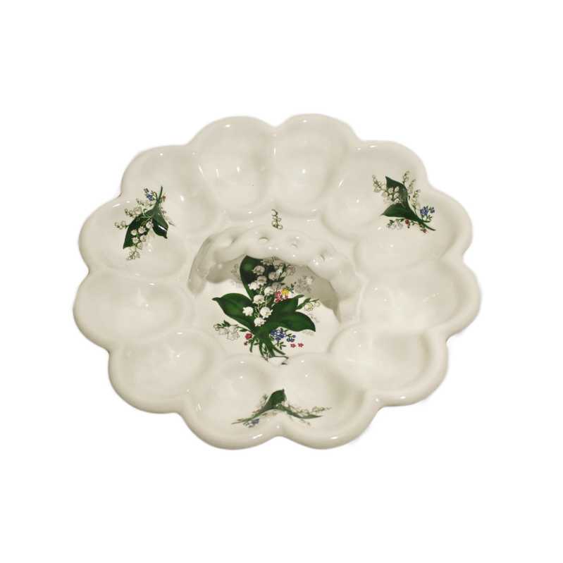 eierteller 23 cm verziert mit Maiglöckchen motiv