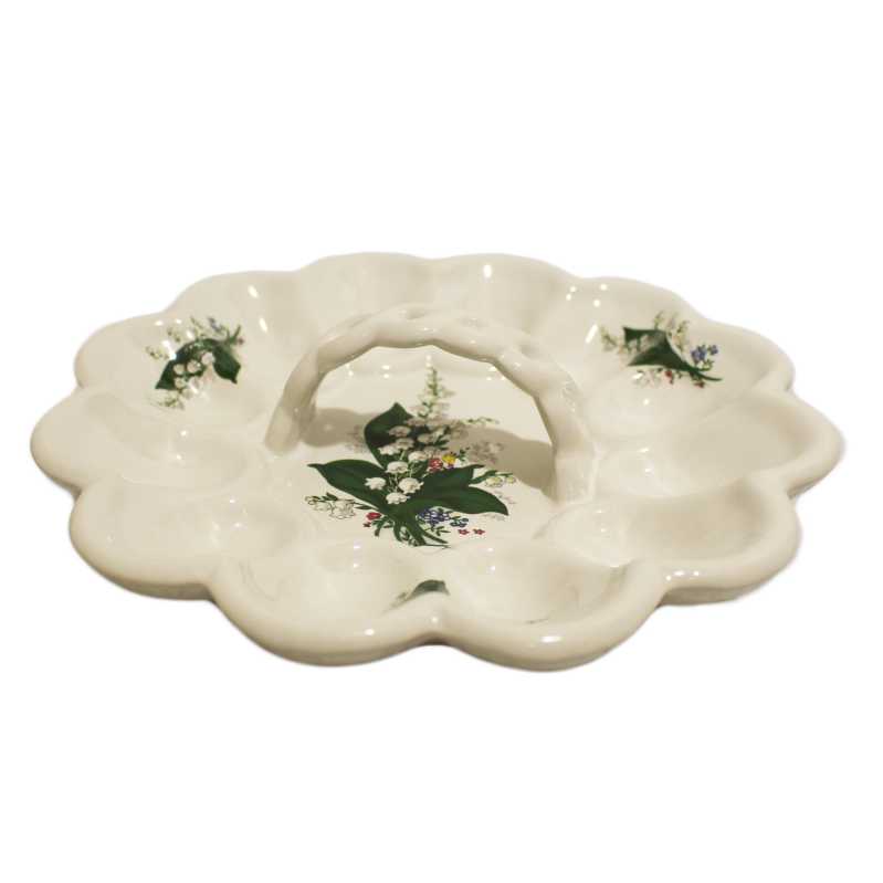 eierteller 23 cm verziert mit Maiglöckchen motiv