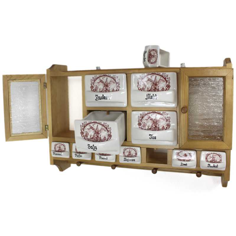 gewürzregal, groß braune windmühle