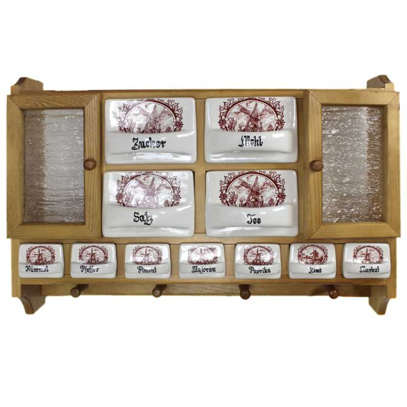 gewürzregal, groß braune windmühle