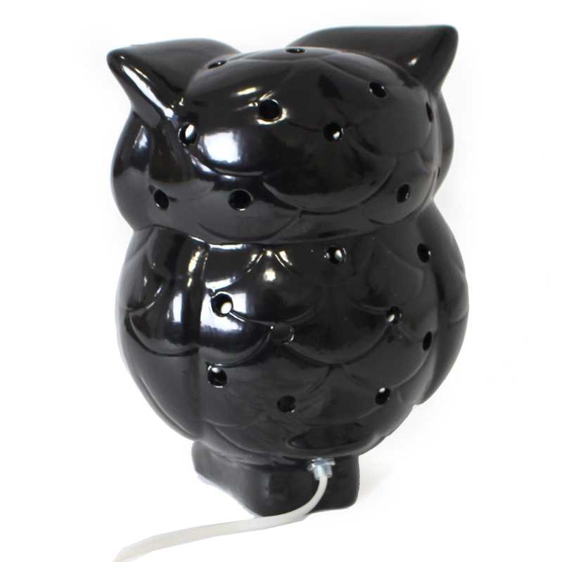 Tischlampe Eule in Schwarz