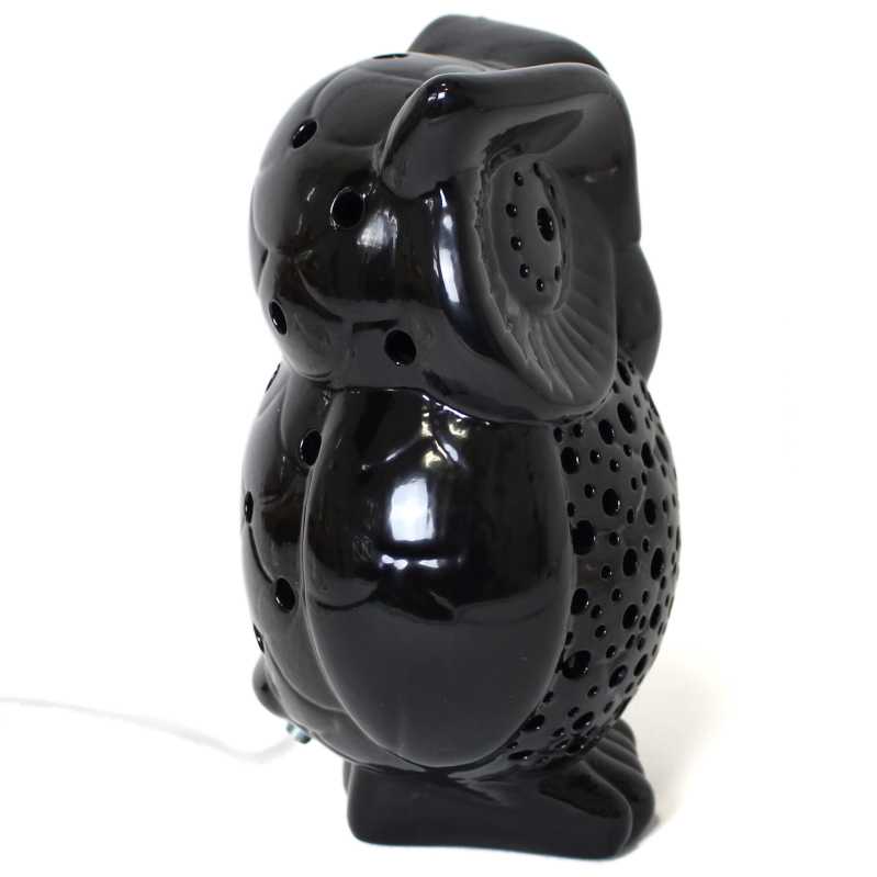 Tischlampe Eule in Schwarz