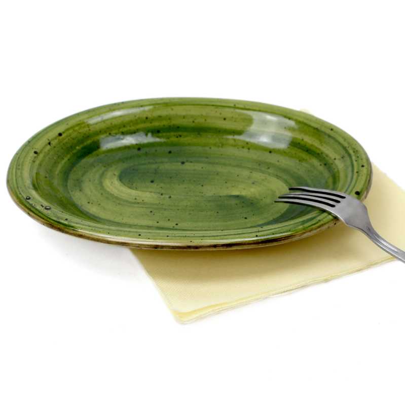 kleiner flacher platte mit durchmesser von 24 cm in grün