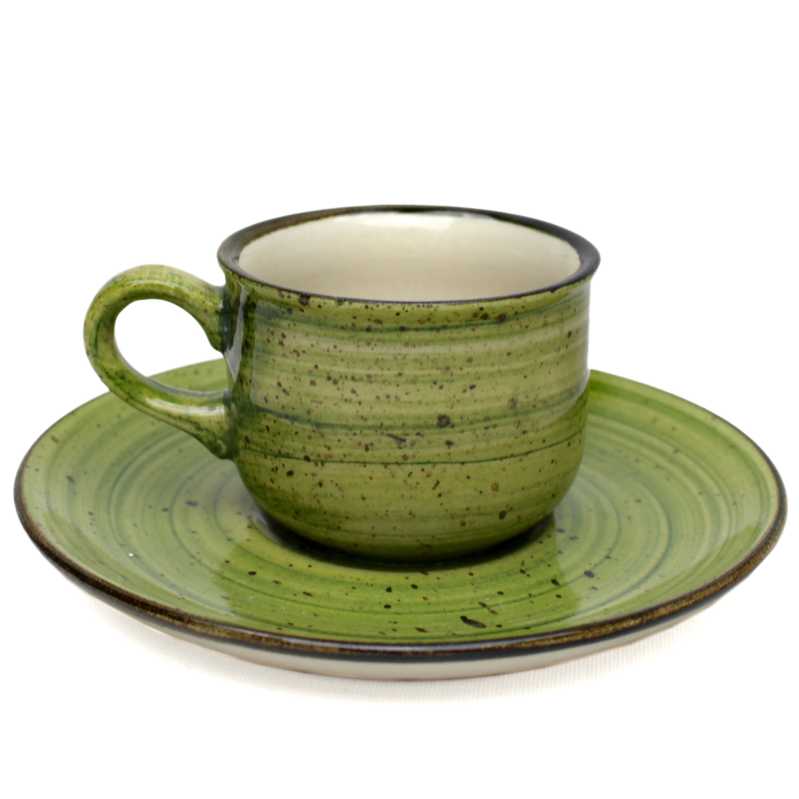 tasse 0,1 l mit untertasse in grün