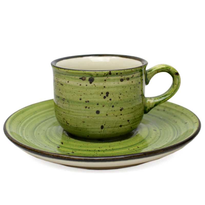 tasse 0,1 l mit untertasse in grün