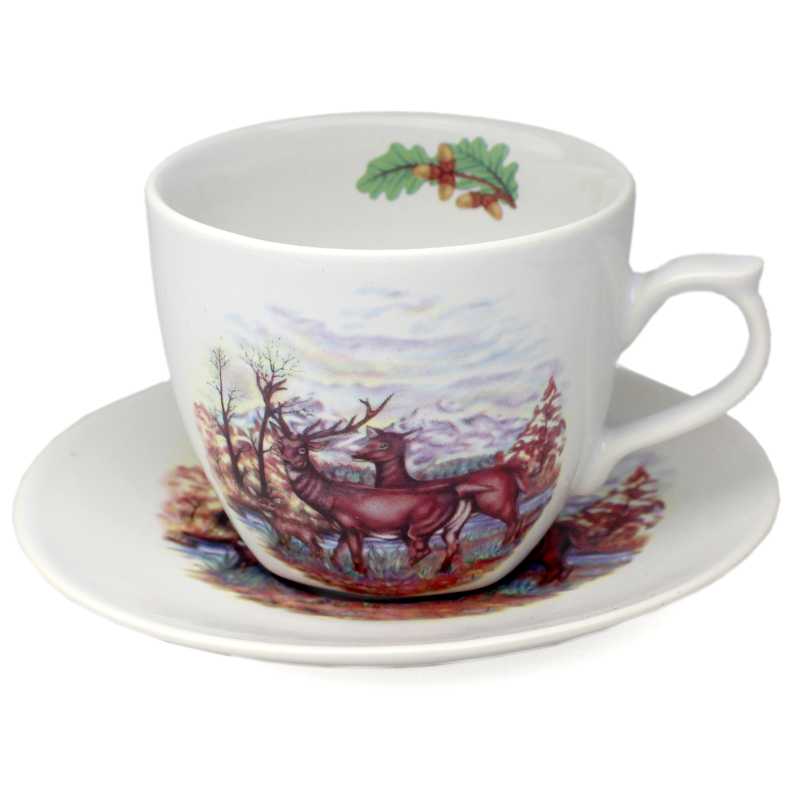 Tasse 0,2 l + Untertasse - Type Tytan - Wildmotiv