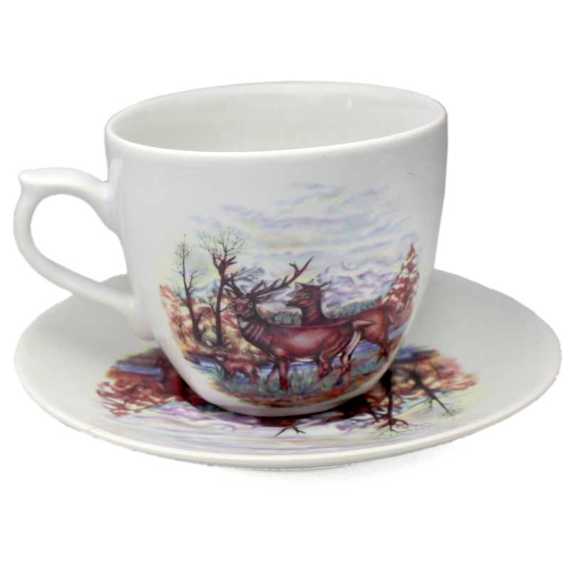 Tasse 0,2 l + Untertasse - Type Tytan - Wildmotiv