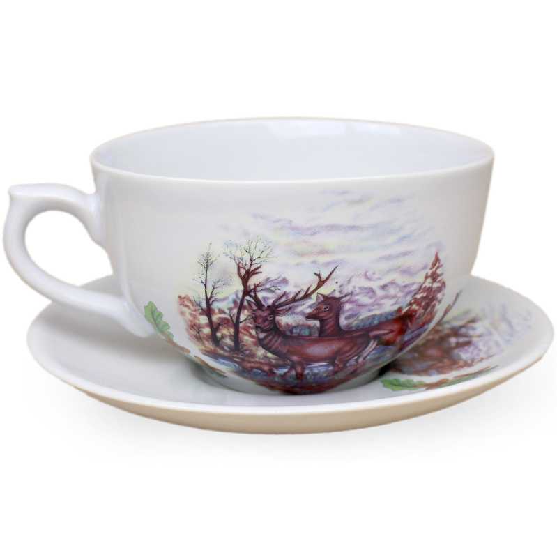 Tasse 0,25 l + Untertasse - Type Roxana - Wildmotiv