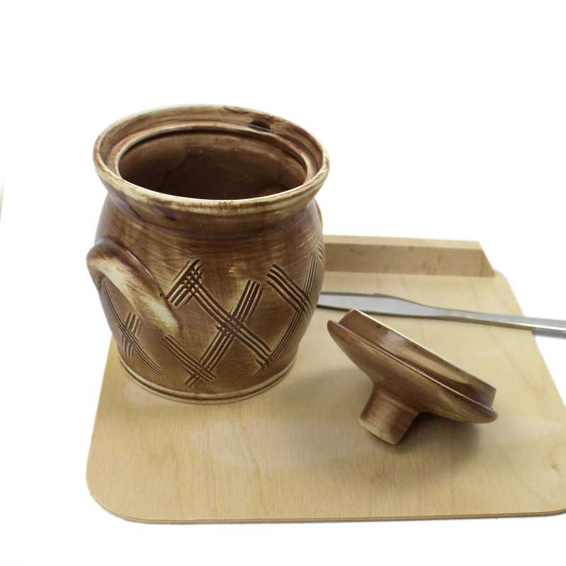 Schmalztopf 0,7 L - Karo Rustikal