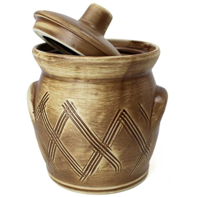 Schmalztopf 0,7 L - Karo Rustikal