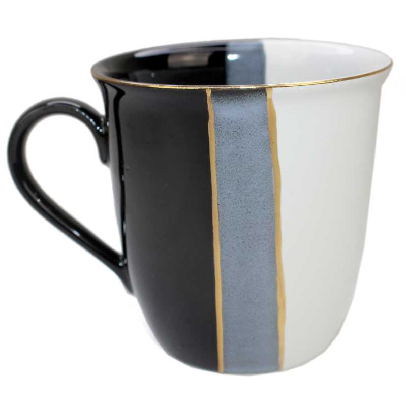 Becher 0,4 l Carlos - Schwarz - Weiß - Gold