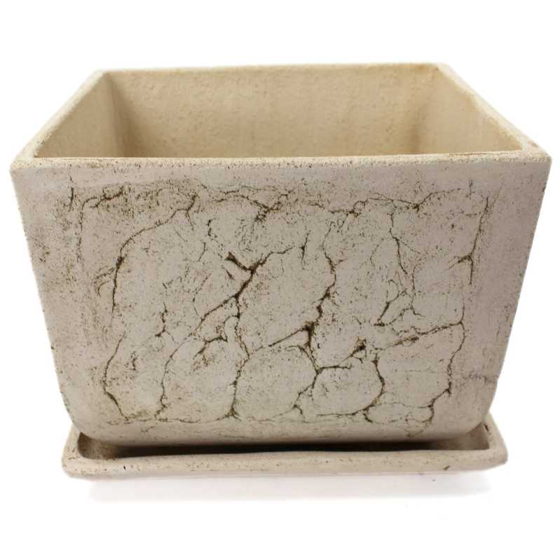 groß Bonsai-Schale 29 cm mit Untersetzer