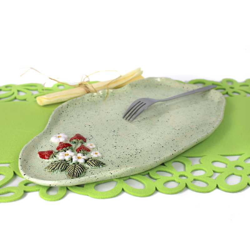 Platte 36 cm - Erdbeeren 3D