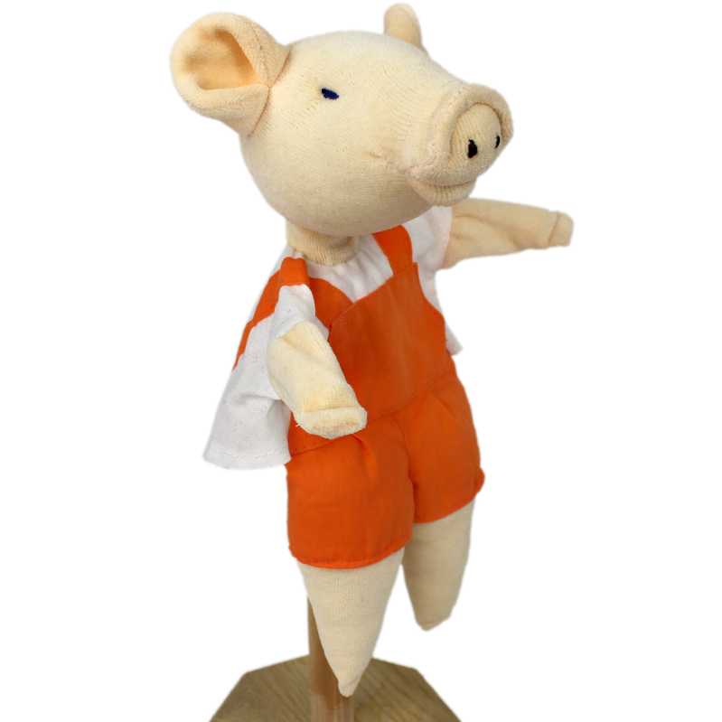 Handpuppe Schwein lädt zum spielen ein