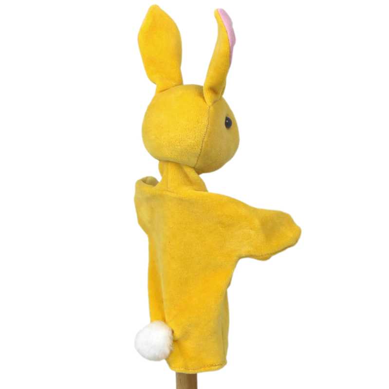 Handpuppe Hase aus weichem Nickistoff