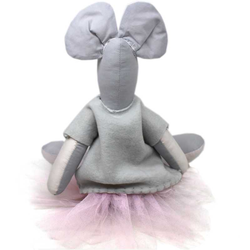kuscheltier ballerina maus mit rosa schleife und ballettröckchen