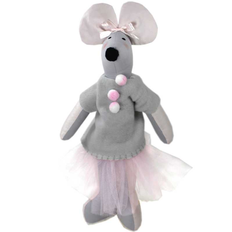 kuscheltier ballerina maus mit rosa schleife und ballettröckchen