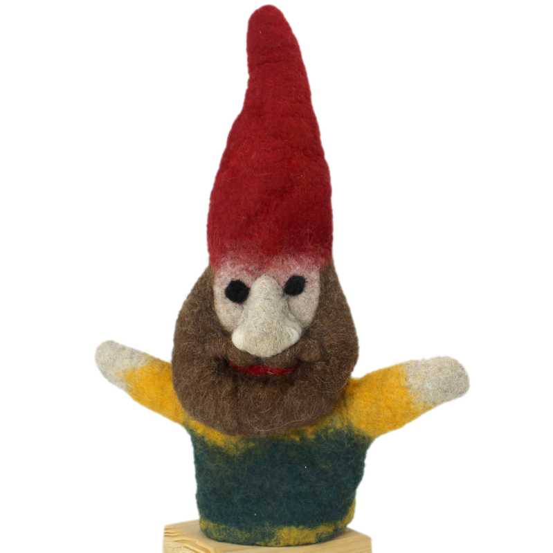 weihnachtsmann spielhandpuppe gefertigt aus filzwolle