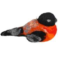 Filzvogel in rot / schwarz