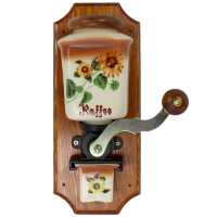 Wandkaffeemühle - Sonnenblume, Holz Buche