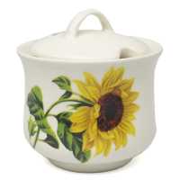 Zuckerdose verziert mit Sonnenblumen
