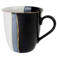 Becher 0,4 l Carlos - Schwarz - Weiß - Gold