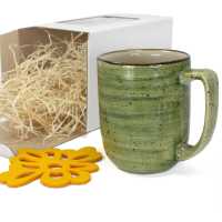 Geschenk - Set mit Jumbo-Becher 450 ml - Type BIG - Rustic Hellblau