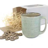 Geschenk - Set mit Jumbo-Becher 450 ml - Type BIG - Rustic Hellblau