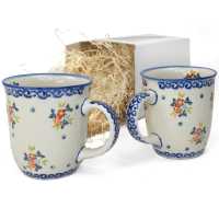 Geschenk-Set: 2 x Jumbo-Becher 350 ml - Bunzlauer Keramik Unikat Nr. 5